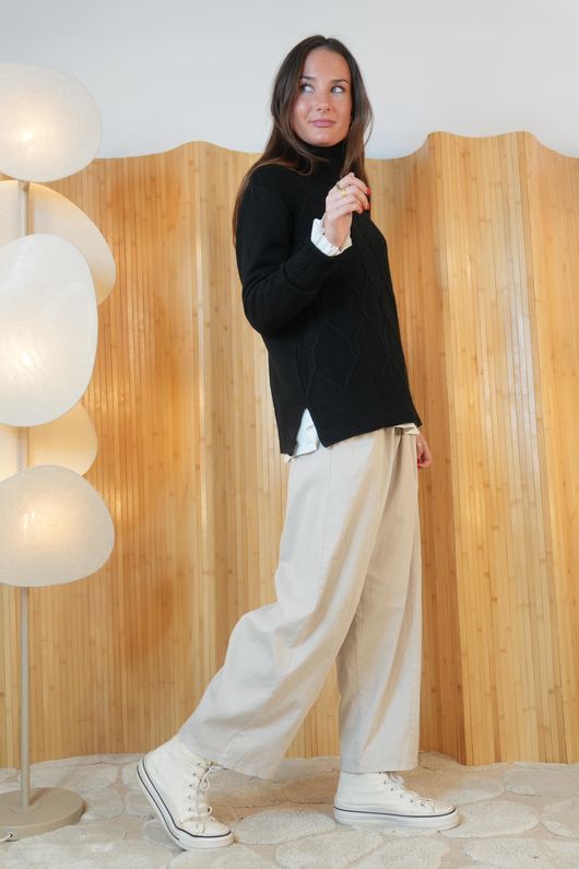 Purdy Cable Luxury Knit Black /9=